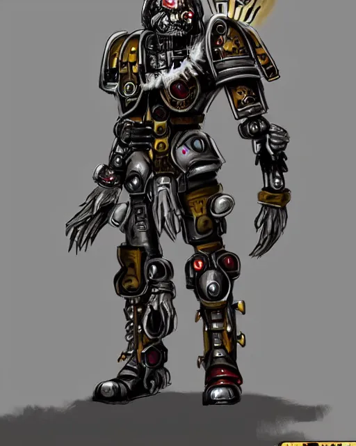 Image similar to a cyborg furry priest in the style of warhammer 4 0 k in the style of grimdark fantasy trending on artstation deviantart pinterest furaffinity detailed realistic hd 8 k high resolution