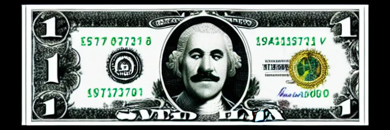 Image similar to Steve harvey as George Washington on the 1 dollar bill