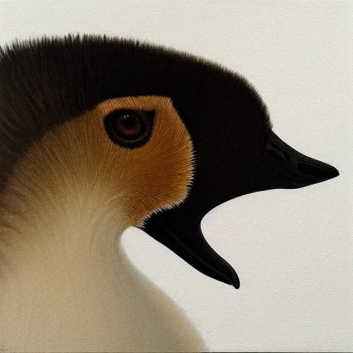 Image similar to “ detailed painting of a canada goose on a white background, very realistic ”