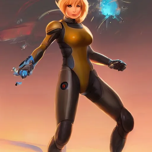 Prompt: jennifer lawrence as samus aran in her zero suit by stanley artgerm lau, wlop, rossdraws, frank frazetta, andrei riabovitchev, marc simonetti, trending on artstation.