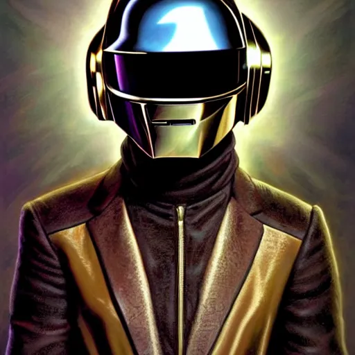 Image similar to Daft Punk, fantasy D&D character, portrait art by Donato Giancola and James Gurney, digital art, trending on artstation