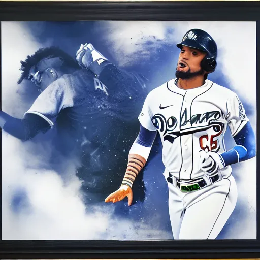 Image similar to fernando tatis jr applying cream to himself, splash art, hyper detailed, 8 k