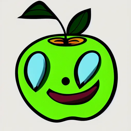 Image similar to an apple in a cartoon style