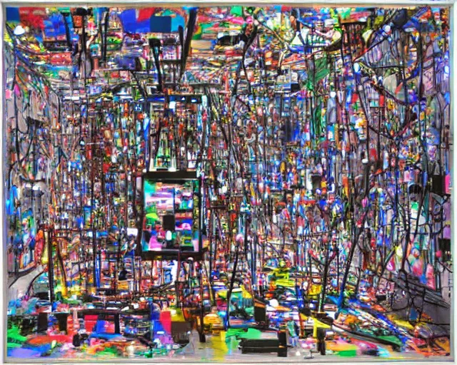 Image similar to artwork by nam june paik