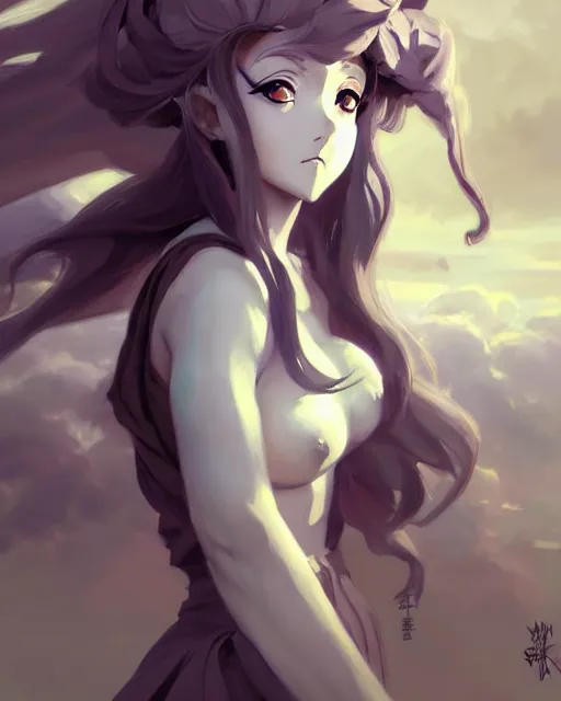 Prompt: greg manchess character concept art of an anime thunderstormy cloud goddess | | anime anime anime, cute - fine - face, pretty face, realistic shaded perfect face, fine details by stanley artgerm lau, wlop, rossdraws, james jean, andrei riabovitchev, marc simonetti, and sakimichan, trending on artstation