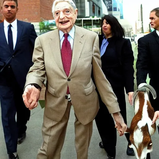 Image similar to george soros goat in suit