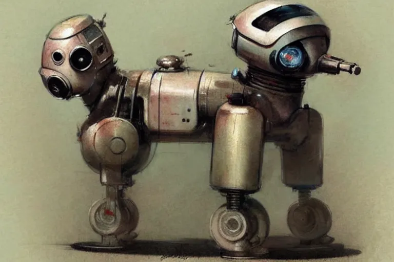 Image similar to ( ( ( ( ( 1 9 5 0 s retro future robot android guard dog. muted colors. ) ) ) ) ) by jean - baptiste monge!!!!!!!!!!!!!!!!!!!!!!!!!!!!!!