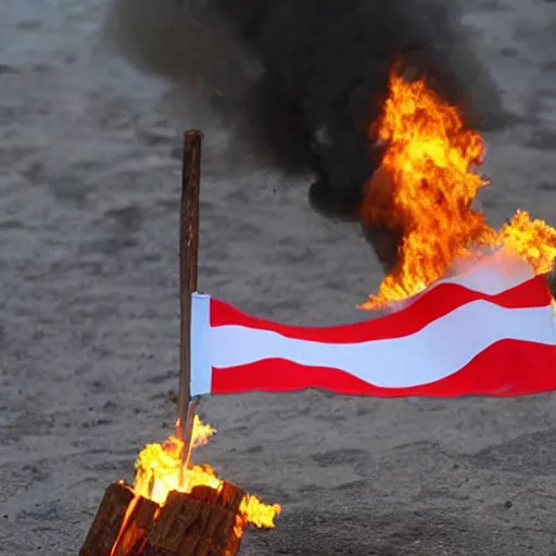 Image similar to flag of uruguay set on fire