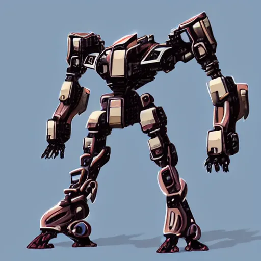 Prompt: a futuristic mech with six legs and a huge chonking cannon on top