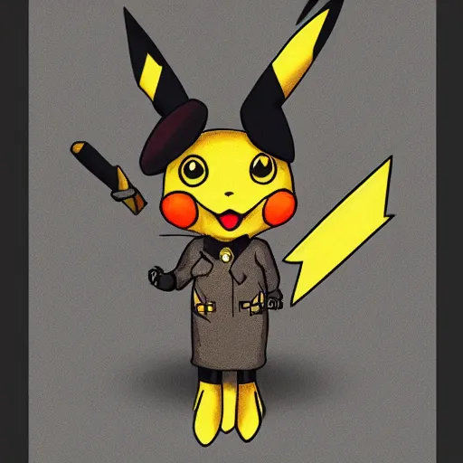 Prompt: a detailed render of pikachu as a character in a tim burton movie. Gothic, trending on artstation.