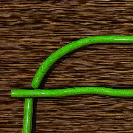 Image similar to wood cane with green slime on it, octane render