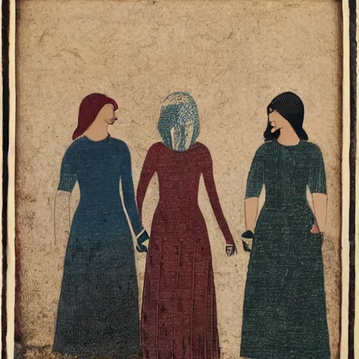 Prompt: three women