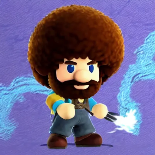 Image similar to Bob Ross character reveal for Super Smash bros ultimate