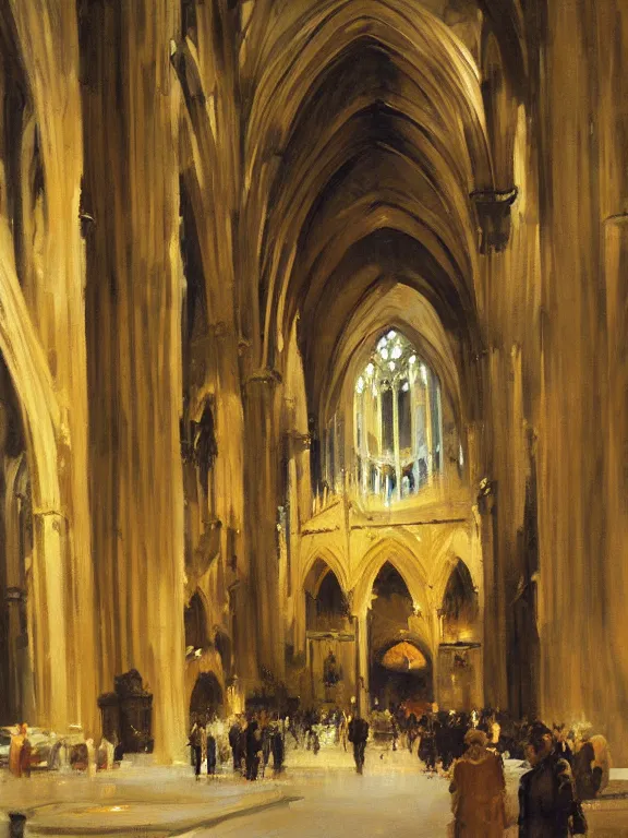 Image similar to the inside of a cathedral by Gregory manchess