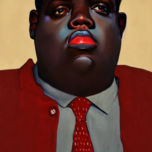 Prompt: a portrait of biggie smalls in style of egon schiele, notorious b. i. g., masterpiece, hyperdetailed, complex, intricate, 4 k, trending on artstation