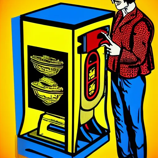 Prompt: mutoscope in the style of pop art