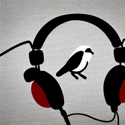 Image similar to a bird wearing headphones