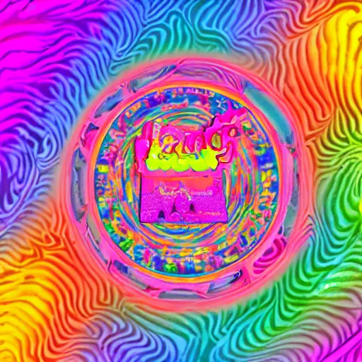 Prompt: a lisa frank 3 d sterogram image, magic eye style, where the hidden message behind the pattern says acab