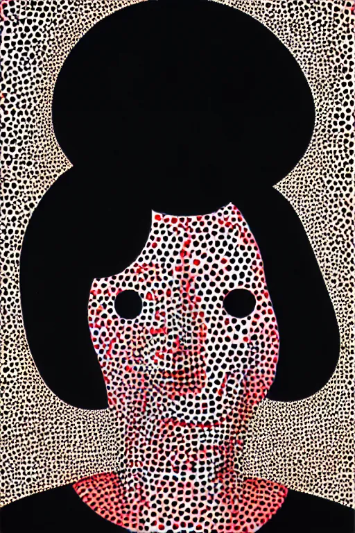 Image similar to a portrait a very ordinary person, by Yayoi Kusama, oil painting, pattern, anatomically correct, beautiful perfect face, large brushstrokes, sharp focus, Highly Detailed