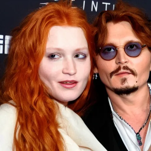 Image similar to johnney depp with cute ginger hair girlfriend