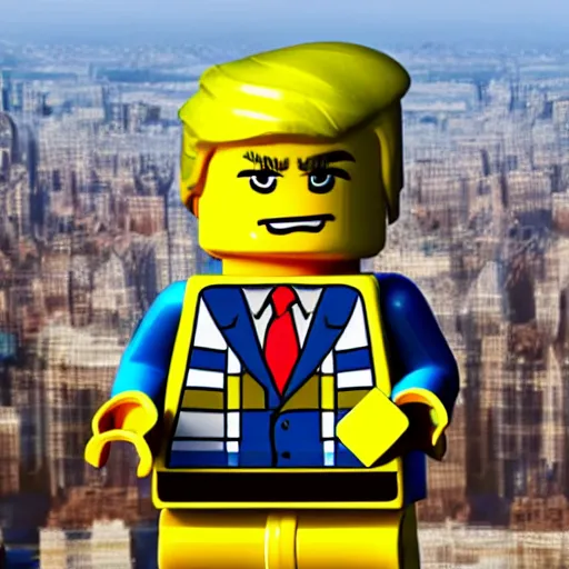 Prompt: 4k photo of a Lego statue of Donald Trump