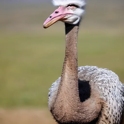 Image similar to HD photo of an ostrich with normal human arms.