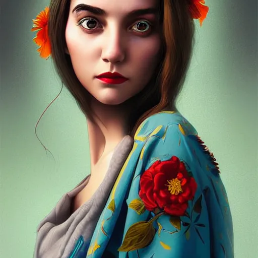 Image similar to Stockholm city portrait, Spanish girl, Pixar style, by Tristan Eaton Stanley Artgerm and Tom Bagshaw.