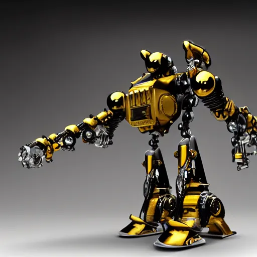 Image similar to mech wasp. mechanical robot. iron, gold, diamond. hyper detail. hyperrealistic