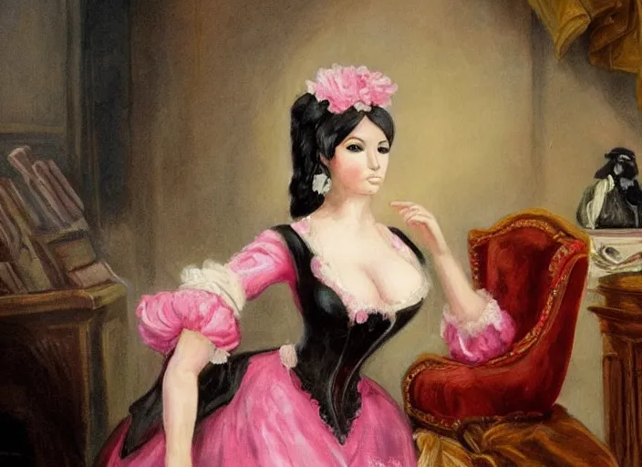 Prompt: romanticism painting of nicki minaj during the french revolution