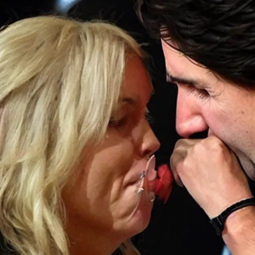 Image similar to high quality high detail justin trudeau kissing naruto