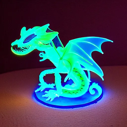 Image similar to a translucent bioluminescent dragon