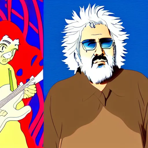 Prompt: jerry garcia anime