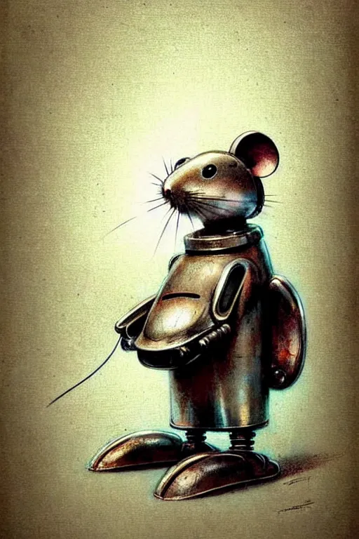 Image similar to ( ( ( ( ( 1 9 5 0 s retro robot mouse. muted colors. ) ) ) ) ) by jean - baptiste monge!!!!!!!!!!!!!!!!!!!!!!!!!!!!!!