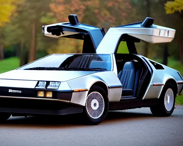 Image similar to new prototype delorean, dslr