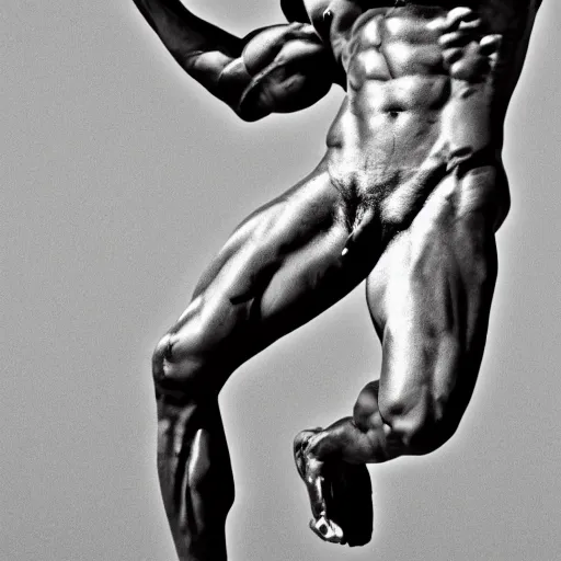 Image similar to (((((gigachad)))) posing like Greek gods black & white