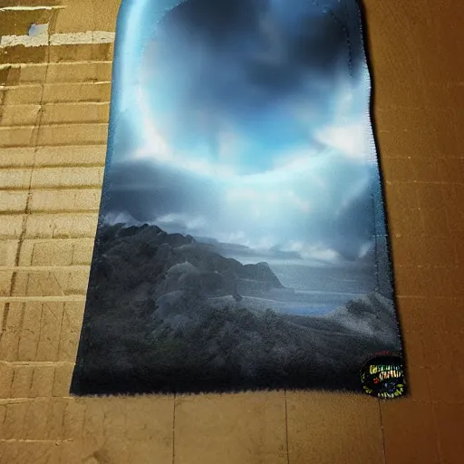 Image similar to mystical matte painting of microfiber cloth. magic. ominous. spirits