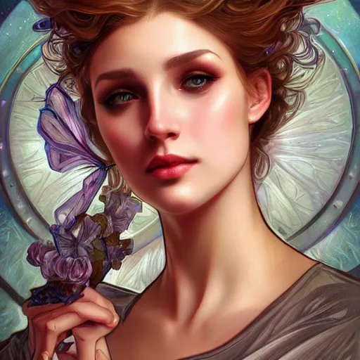Prompt: a photograpic portrait of a pretty woman, spacepunk, fantasy, intricate, elegant, highly detailed, digital painting, artstation, concept art, smooth, sharp focus, illustration, art by artgerm and H R Giger and alphonse mucha