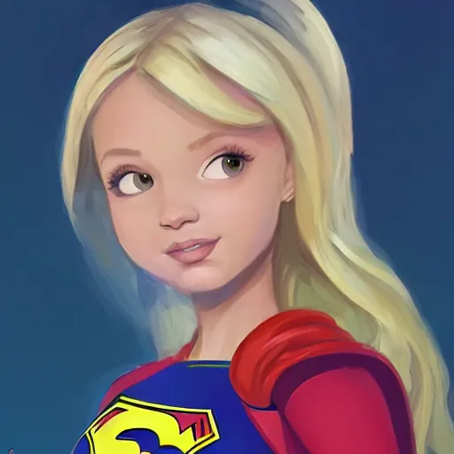 Image similar to A beautiful cartoon still portrait of Supergirl from DC Super Hero Girls (TV Series 2019-), 4k oil on linen by wlop, artgerm, andrei riabovitchev, nuri iyem, james gurney, james jean, greg rutkowski, highly detailed, soft lighting 8k resolution