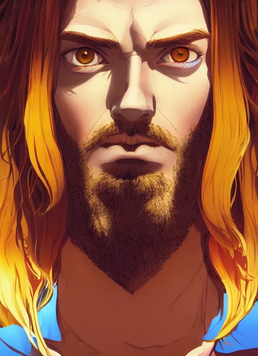 Prompt: portrait of a psychedelic jesus christ, digital painting masterpiece, advanced lighting technology, stylized yet realistic anatomy and face, gorgeous, by reiq and bengus and akiman and shigenori soejima and bastien vives and balak and michael sanlaville and jamie hewlett, 4 k wallpaper, cinematic, gorgeous brush strokes, coherent and smooth