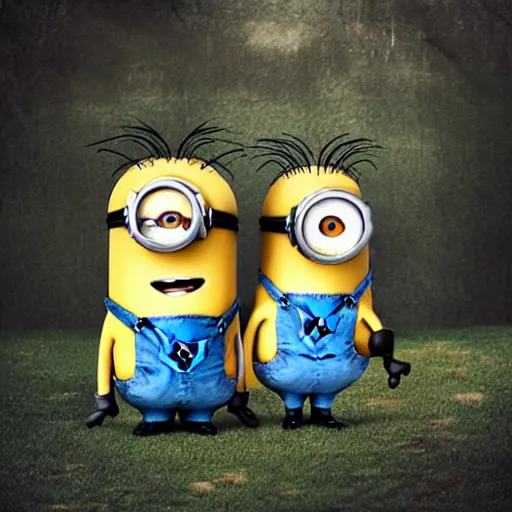 Image similar to minions going to church