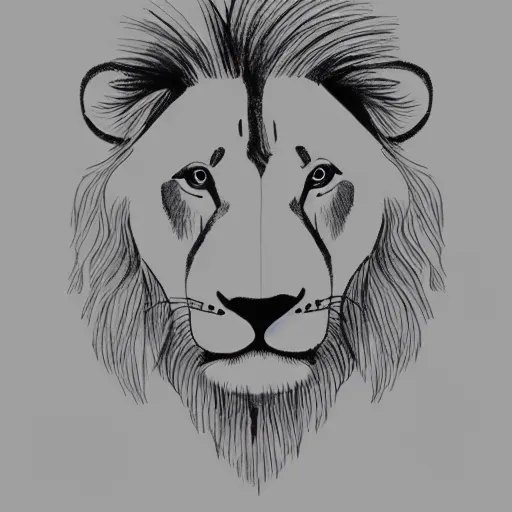 Prompt: simple, simplistic, one line drawing of a lion