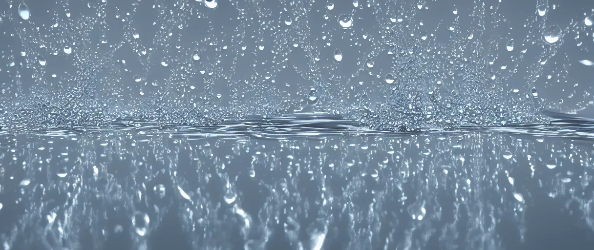 Prompt: water droplets reflected, 3 d octane render, reflective, raytracing, dynamic lighting, focus
