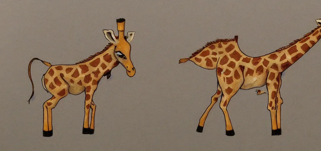 Prompt: Chibi version of giraffe