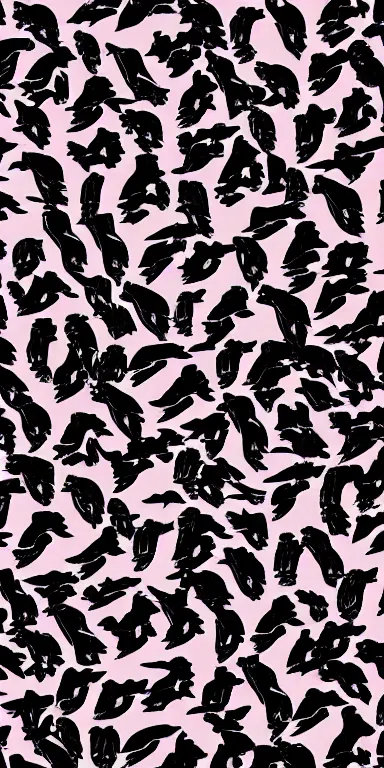 Prompt: flock of ravens made of black! rose petals!!, abstract, album art