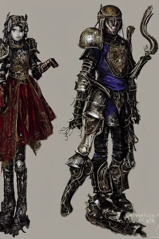 Prompt: Photo of Young Olsen twins as a medieval fantasy knight wearing dark steel scale armor and garments, Photo , red and blue jewerly ornaments, emerald jewelry, high fantasy, gothic, Sparth style, Final Fantasy style, Tsutomu Nihei style, Emil Melmoth style, Craig Mullins style, Shinkawa style, centered image, Photo , golden hour, soft lighting aesthetic, volumetric lighting,