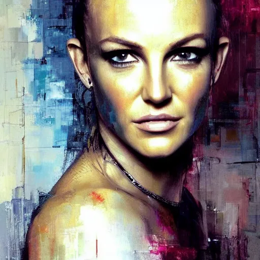 Image similar to britney spears and olivia wilde morphed together, hybrid, jeremy mann painting