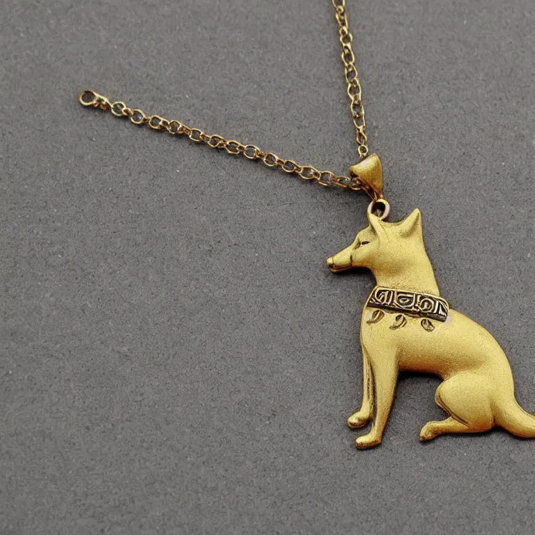 Prompt: ancient egyptian shiba inu royal neckless