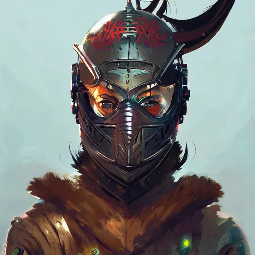 Image similar to cyberpunk viking helmet mask warrior goddess robot ninja fantasy, art gta 5 cover, official fanart behance hd artstation by jesper ejsing, by rhads, makoto shinkai and lois van baarle, ilya kuvshinov, ossdraws