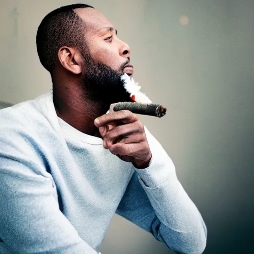 Image similar to lebrom james smoking a cigarette