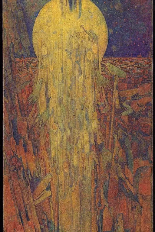 Image similar to strange deity, mikalojus konstantinas ciurlionis